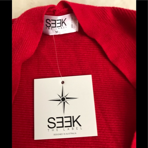 RED NWT Seek The Label RED Shrug/Sweater with Tie - Picture 5 of 7